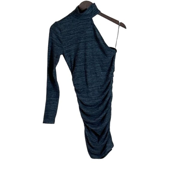 n: Philanthropy Revolve Electra Ruched One Sleeve Mini Dress Charcoal Size S NWT - Picture 4 of 7